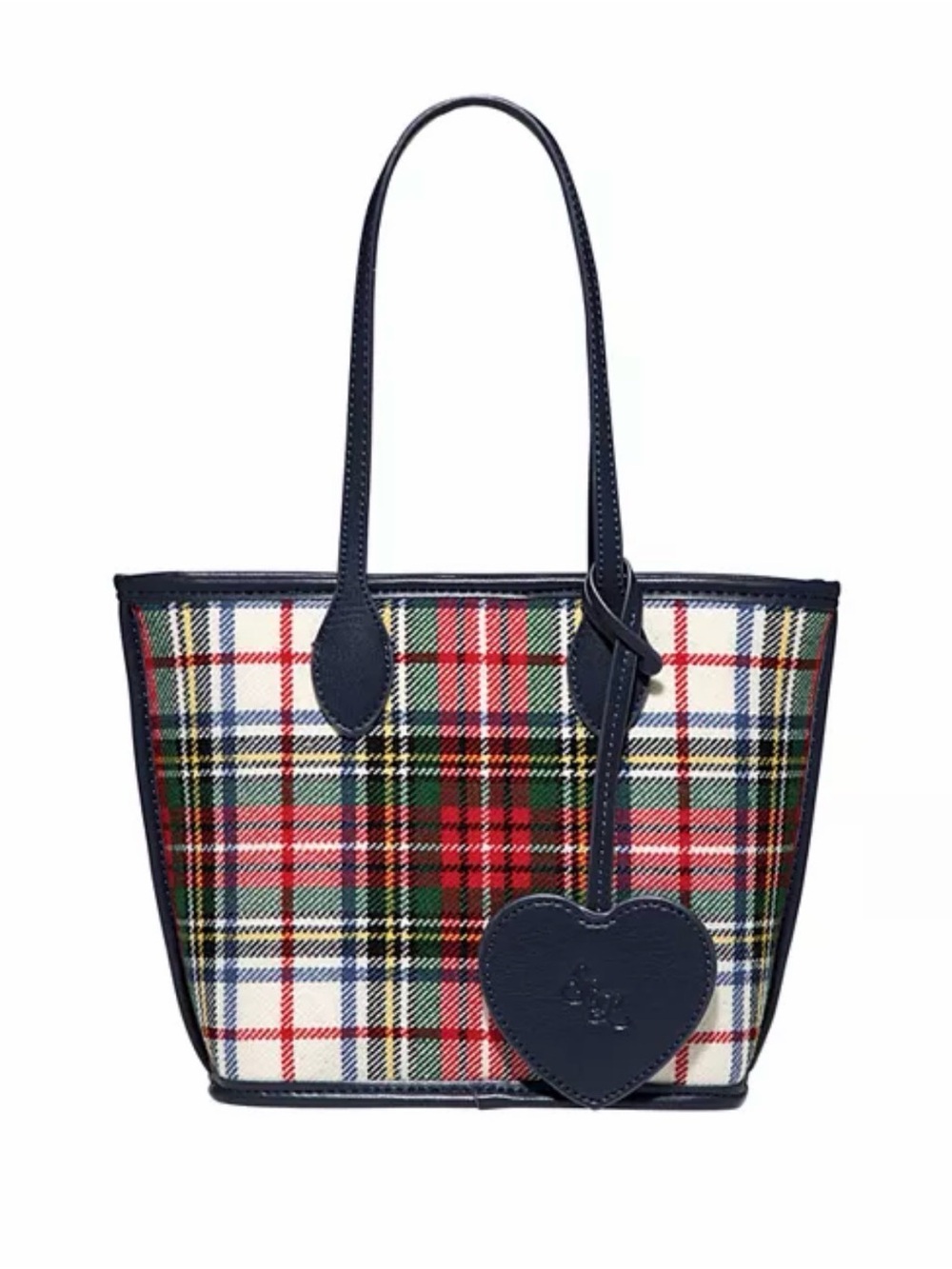 NWT Stoney Clover Lane
Faux Leather Trim Plaid Little Tote Bag